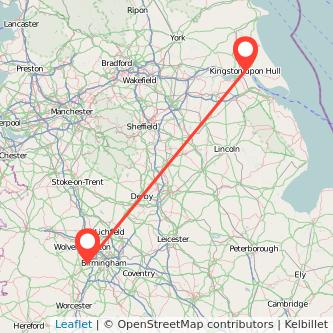 Cradley Heath Hull train map