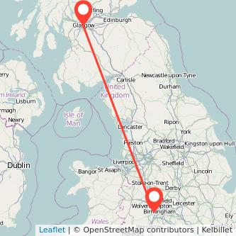 Cradley Heath Glasgow train map