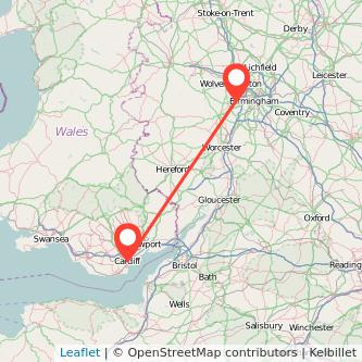 Cradley Heath Cardiff train map