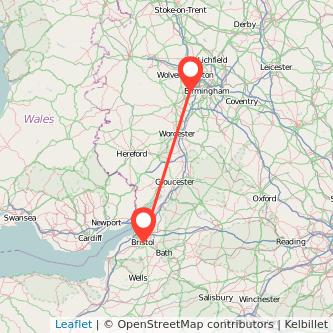 Cradley Heath Bristol train map