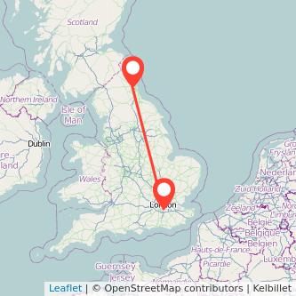 Croydon Newcastle upon Tyne train map