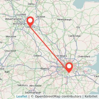 Croydon Coventry train map