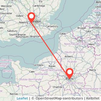 Feltham Paris train map