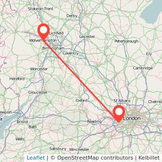 Feltham Wolverhampton train map