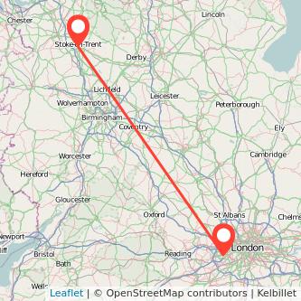 Feltham Stoke-on-Trent train map