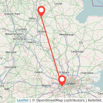 Feltham Nottingham train map