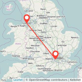 Feltham Liverpool train map