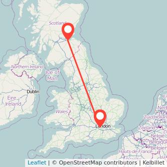 Feltham Edinburgh train map