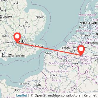 Feltham Brussels train map