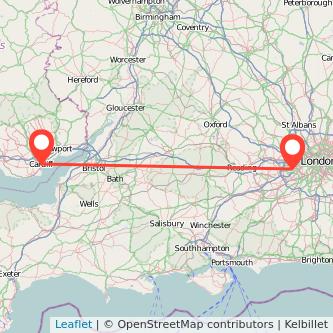 Feltham Cardiff train map