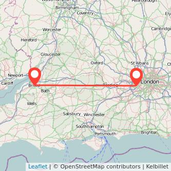 Feltham Bristol train map