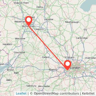 Feltham Birmingham train map