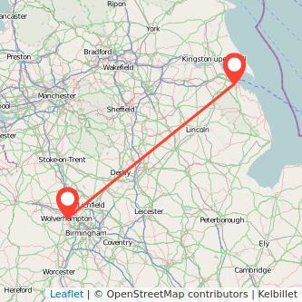 Grimsby Wolverhampton bus map