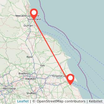 Grimsby Sunderland train map