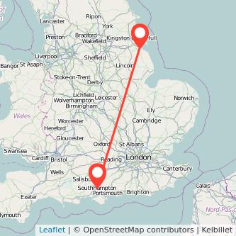 Grimsby Southampton bus map