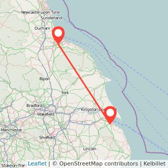 Grimsby Middlesbrough train map