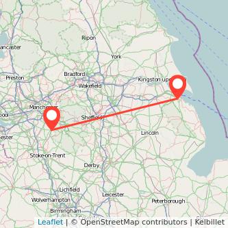 Grimsby Macclesfield train map