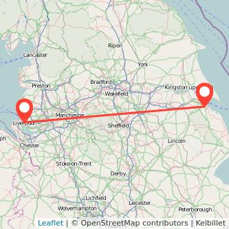 Grimsby Liverpool train map