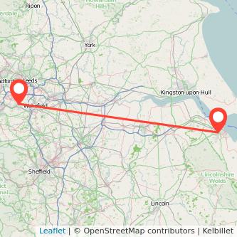 Grimsby Dewsbury train map