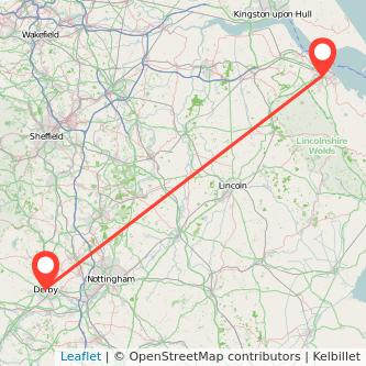 Grimsby Derby bus map