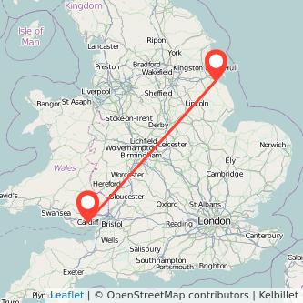 Grimsby Cardiff bus map