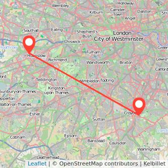 Hounslow Croydon bus map