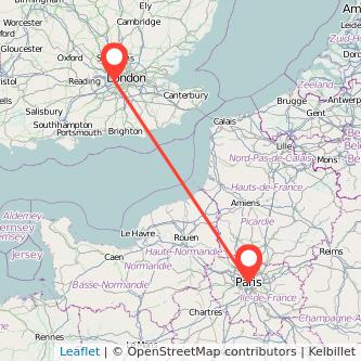 Hounslow Paris train map