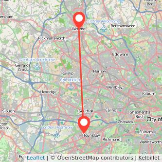 Hounslow Watford bus map