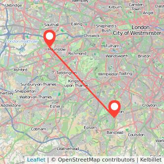 Hounslow Sutton train map