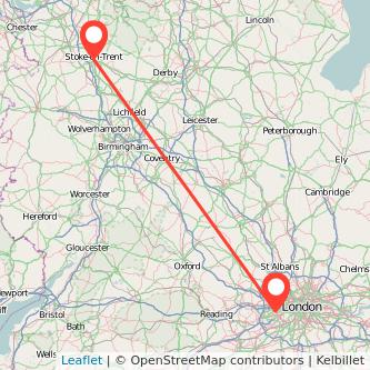 Hounslow Stoke-on-Trent train map