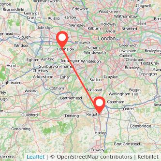 Hounslow Redhill train map