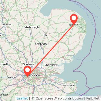 Hounslow Norwich train map