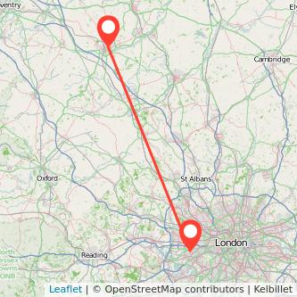 Hounslow Northampton train map