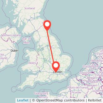 Hounslow Newcastle upon Tyne train map