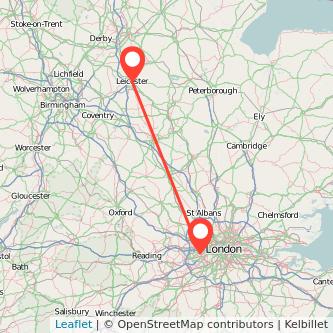 Hounslow Leicester train map