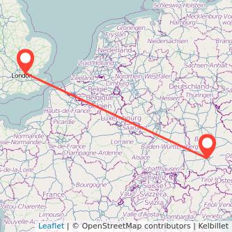 Ilford Munich train map