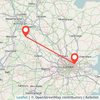 Ilford Stratford-upon-Avon bus map