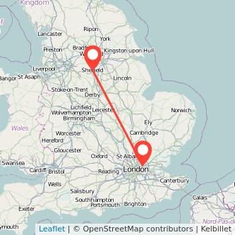 Ilford Sheffield train map