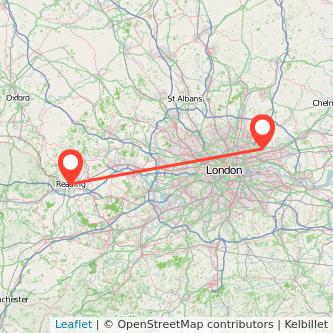 Ilford Reading bus map