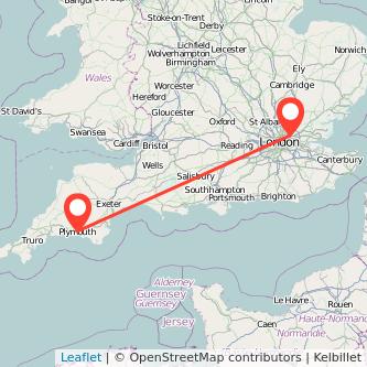 Ilford Plymouth train map