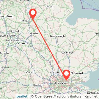 Ilford Nottingham train map