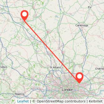 Ilford Northampton train map