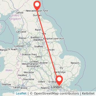 Ilford Newcastle upon Tyne train map