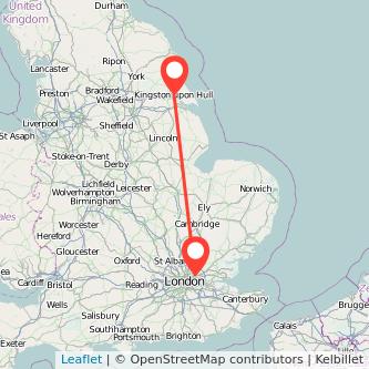 Ilford Hull train map