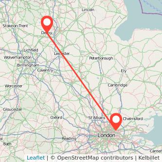 Ilford Derby train map