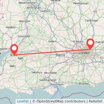 Ilford Bristol train map