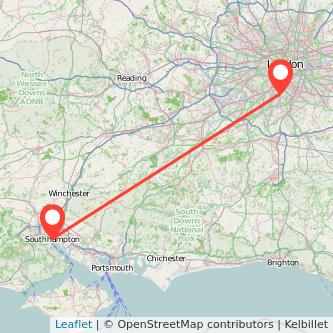 Mitcham Southampton train map