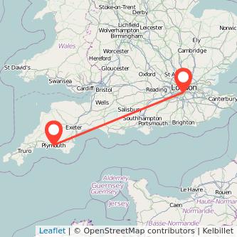 Mitcham Plymouth train map