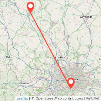 Mitcham Northampton train map