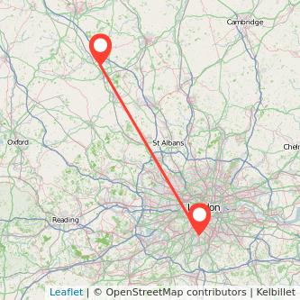 Mitcham Milton Keynes train map